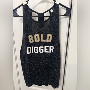 VSX Black and Gold Gold Digger Graphic Tank Top Medium